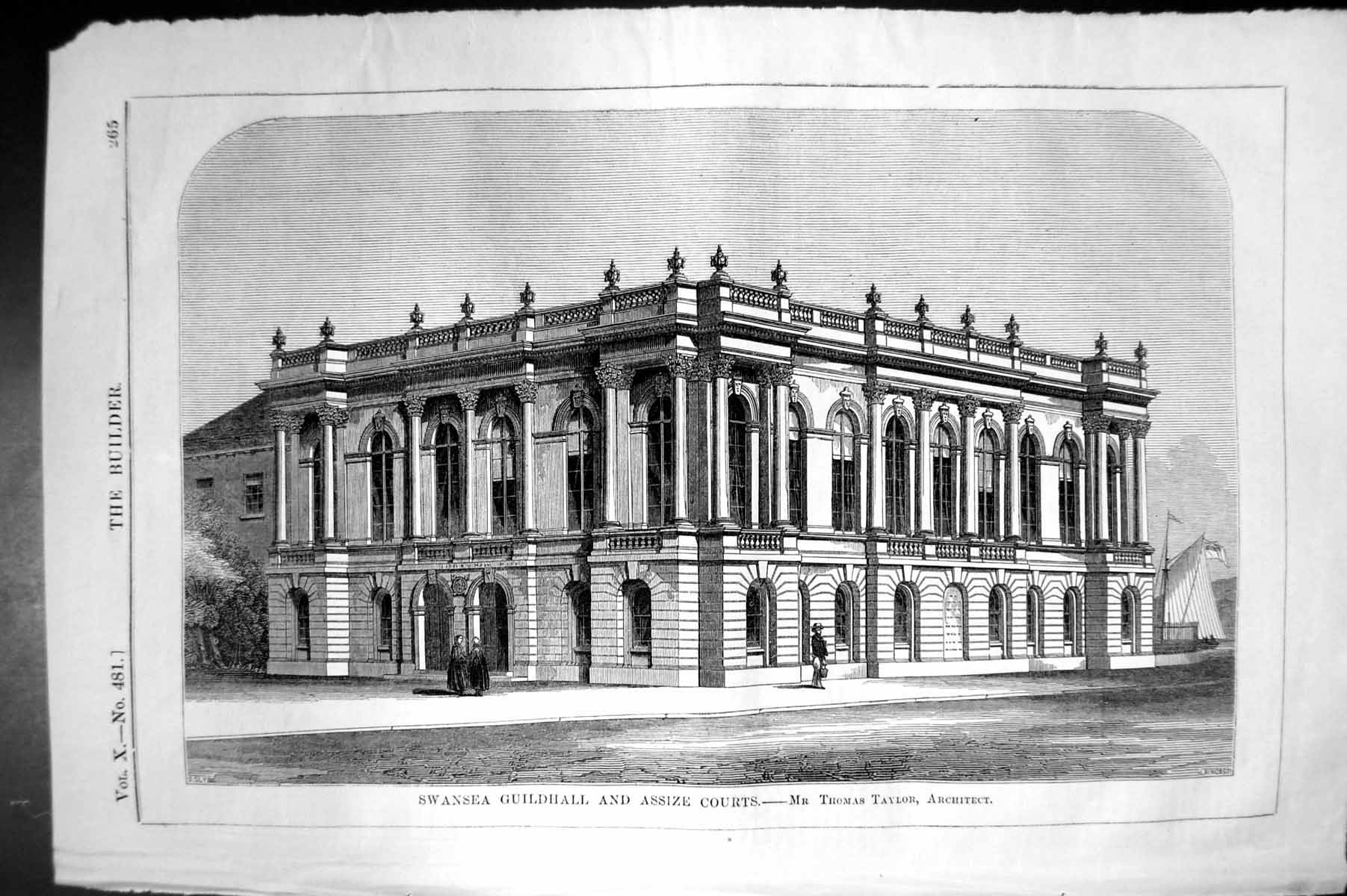 Old Swansea Guildhall Assize Courts Thomas Taylor Architecture 1852 B Victorian