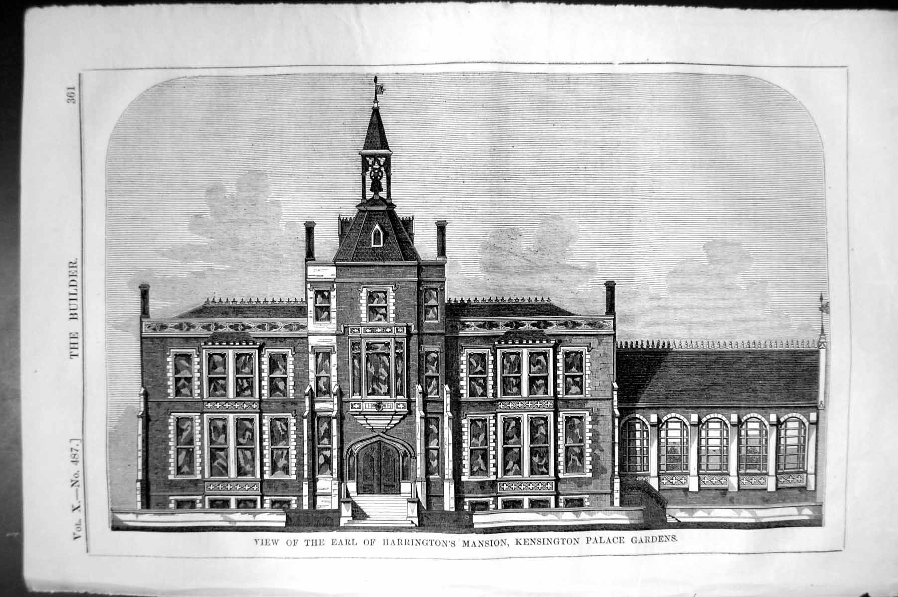 Old Earl Harrington Mansion Kensington Palace Gardens Architecture 18 19th