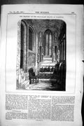 Antique Old Print Oratory Beauchamp Chapel Warwick Architecture 1852 Builder