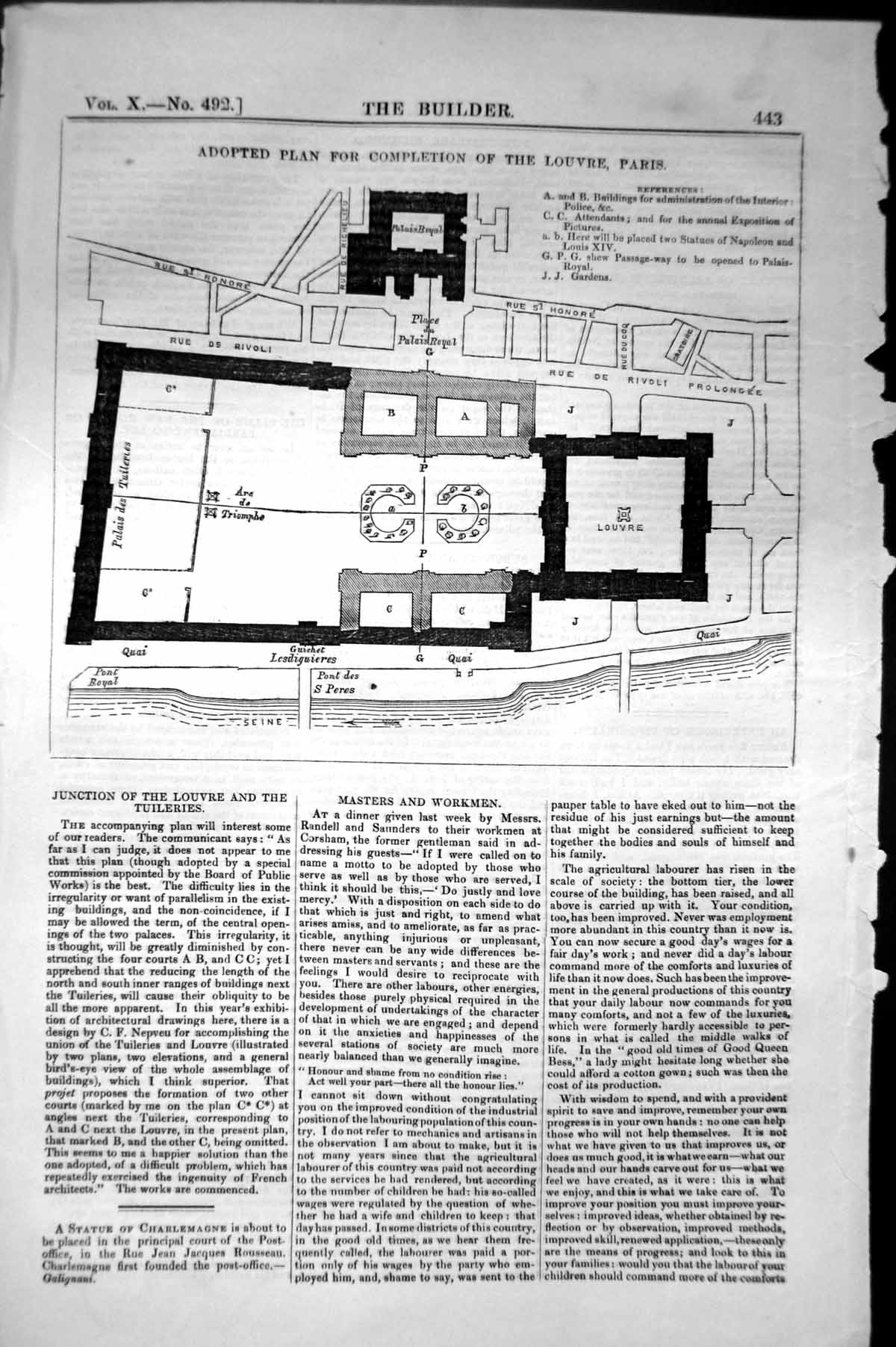 Old Adopted Plan Completion Louvre Paris France Architecture 1852 Bui Victorian