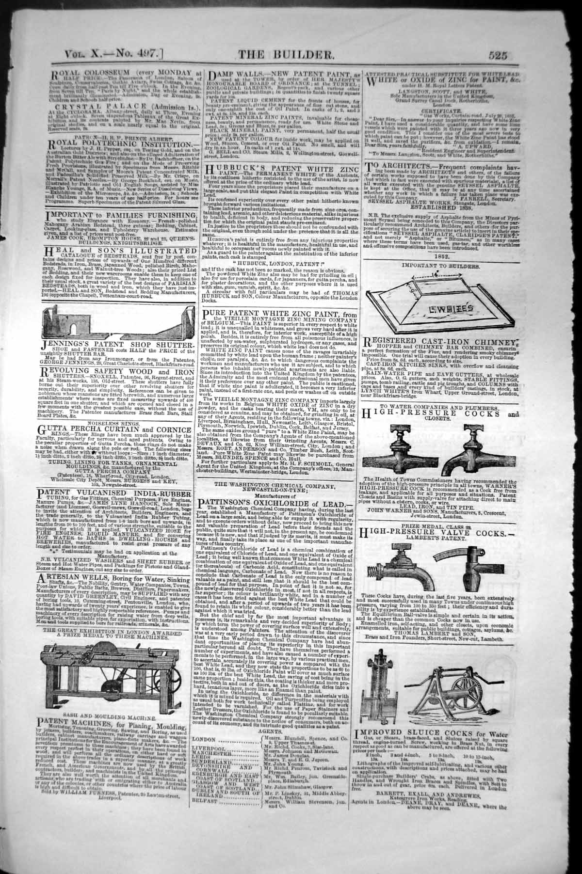 Old Cast Iron Chimneys High-Pressure Sluice Cock Lamberts Patent 1852 Victorian
