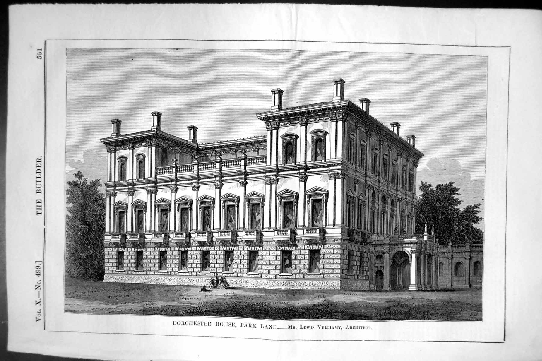Old Dorchester House Park Lane Lewis Vulliamy Architecture 1852 Build Victorian