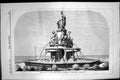 Antique Old Print Fountain Esplanade Nismes Questel Architecture 1852 Builder