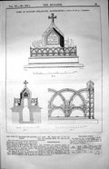 Old Print Tomb Madame Delaroche Montmartre Mons. F. Duban Architect 1853 19th
