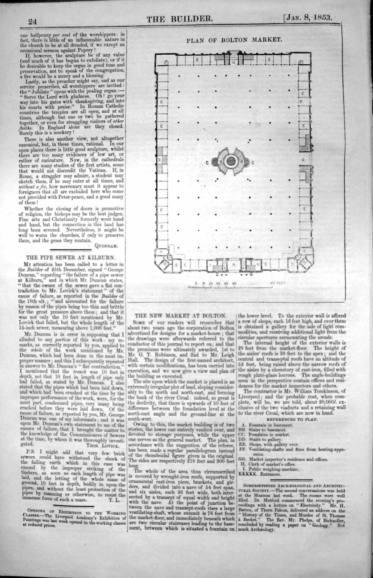 Old Plan Bolton New Market G.T. Robinson Architect Accompanying Text