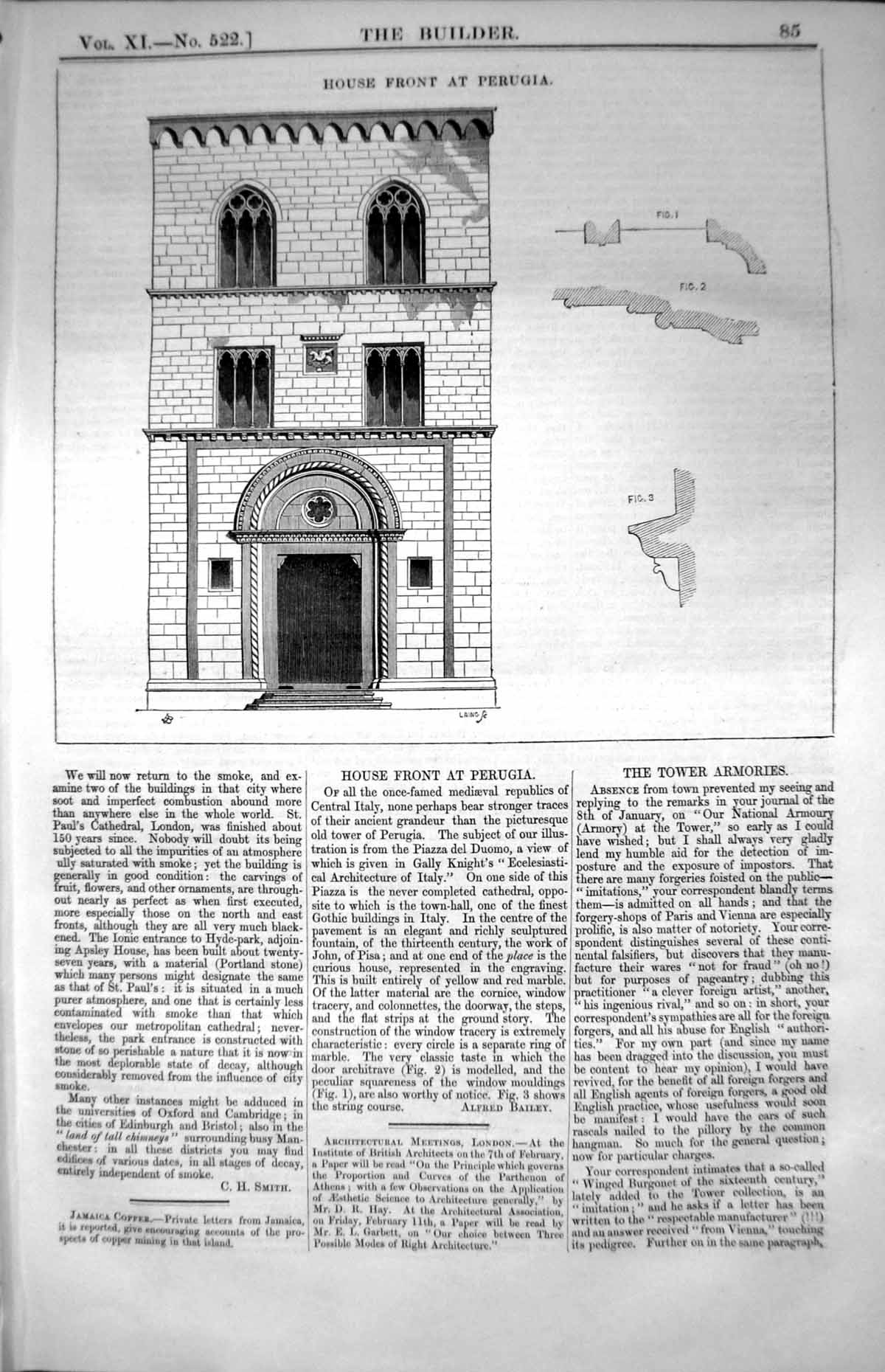 Old House Front Perugia Central Italy Piazza Del Duomo Alfred Bailey