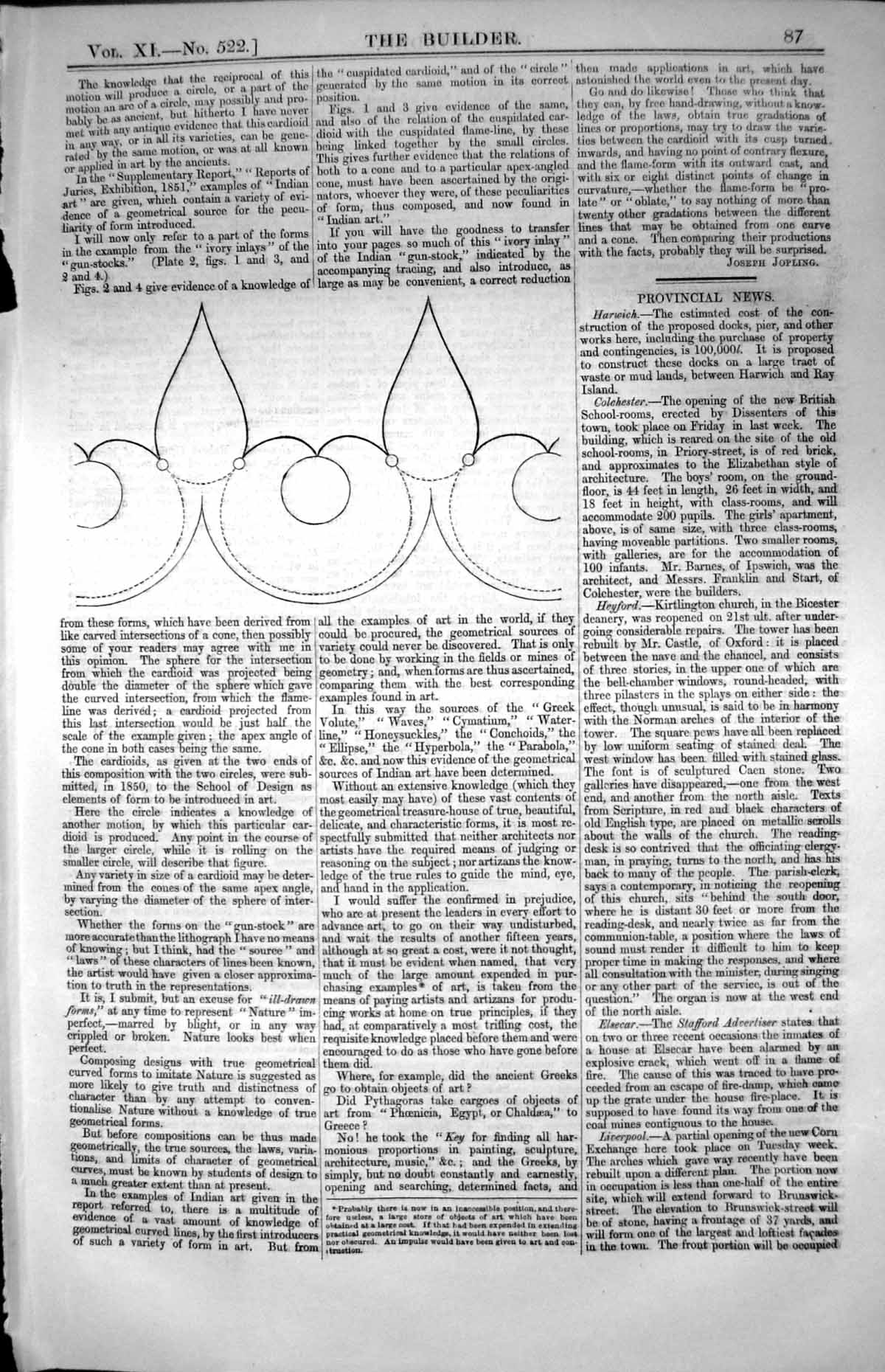 Old Cuspidated Flame-Line Joined Smaller Circles Ivory Gun Stocks Ind