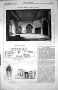 Old Print State Prison Tower London Prisoners' Markings Restoration 1853 19th