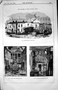 Old Print Houses London Poor Paradise Row Court Berwick St. Interior 1853 19th