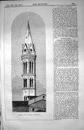 Antique Old Print Tower La Badia Florence T.C. Tinkler Church Tower Text 1853