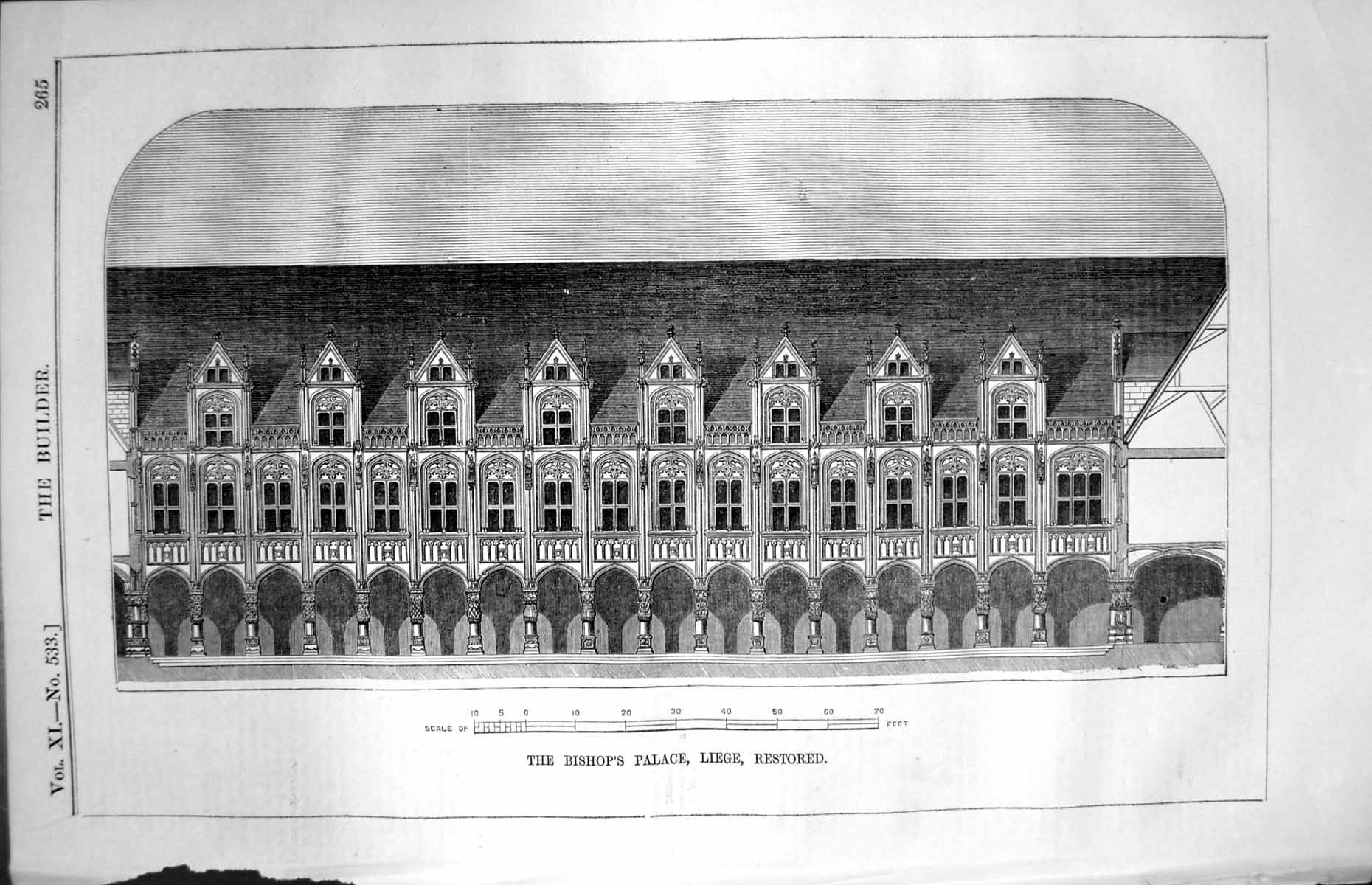 Old Bishop'S Palace Liege Restored Columns Windows Front Elevation 18 19th