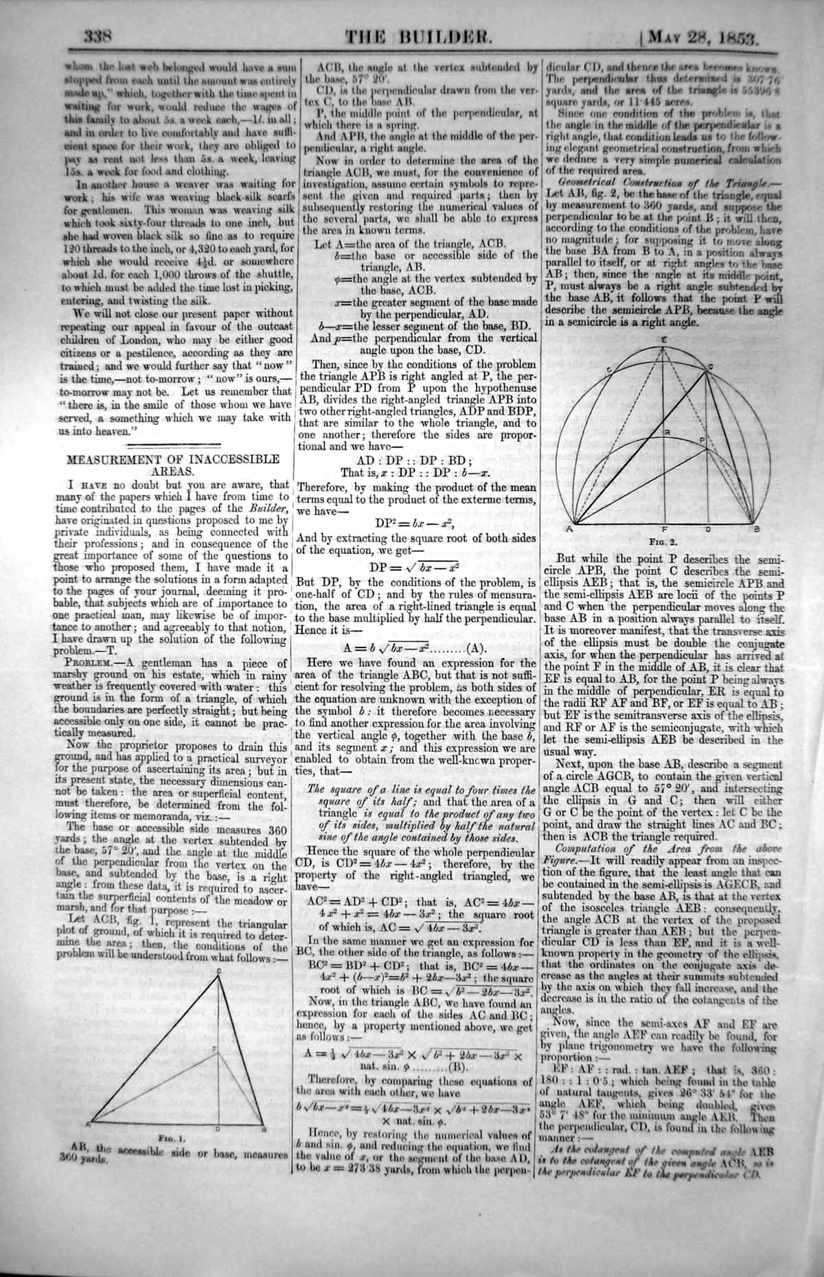 Old Print Mathematical Equations Measurement Inaccessible Areas Buldings