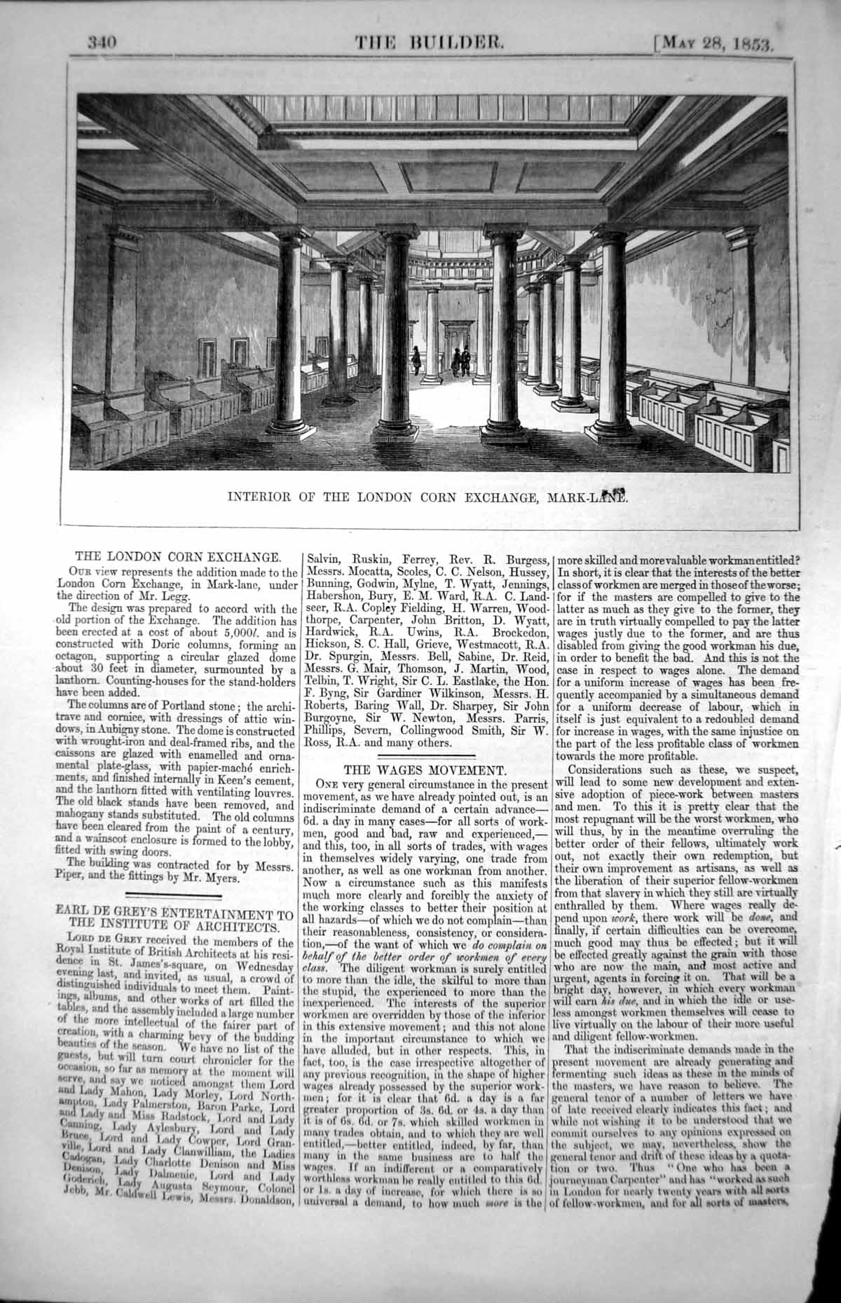 Old Interior London Corn-Exchange Mark Lane Doric Columns Octagon 185 Victorian