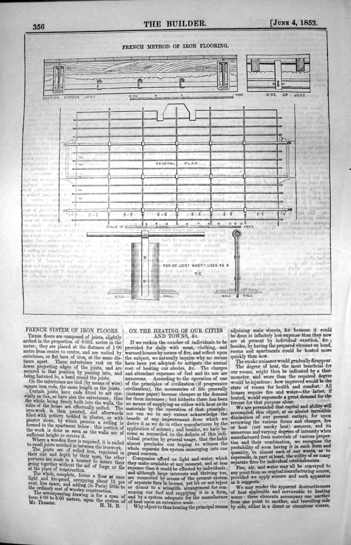 Old French Method Iron Flooring System Floors Joists Entretoises 1853 Victorian