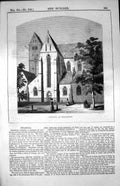 Antique Print Church Strasburg Gothic Architecture Reconstructed Fire 1853 19th