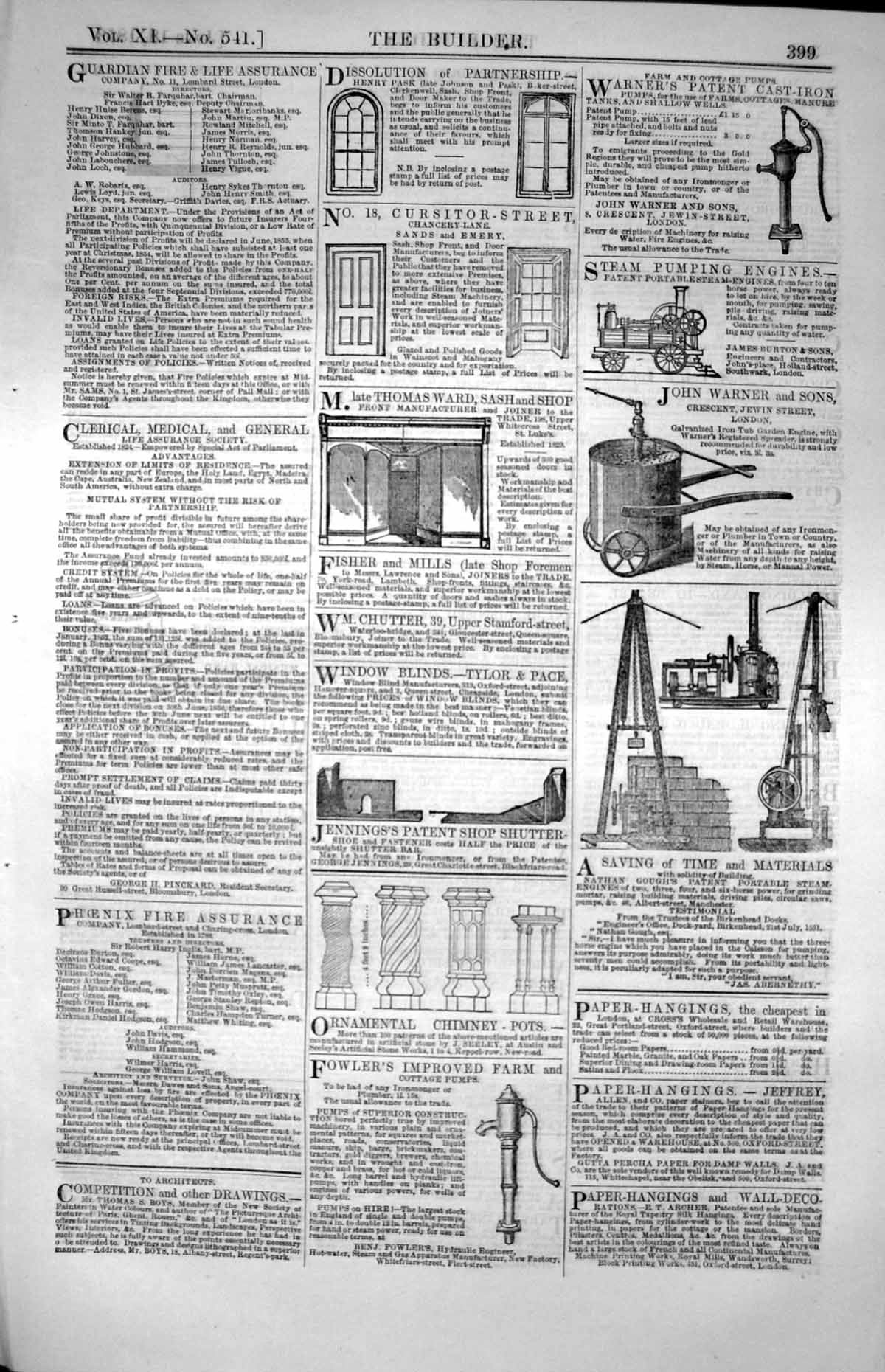 Old Advertisements Windows Doors Pumps Engines Steam Chimney Pots 185 Victorian