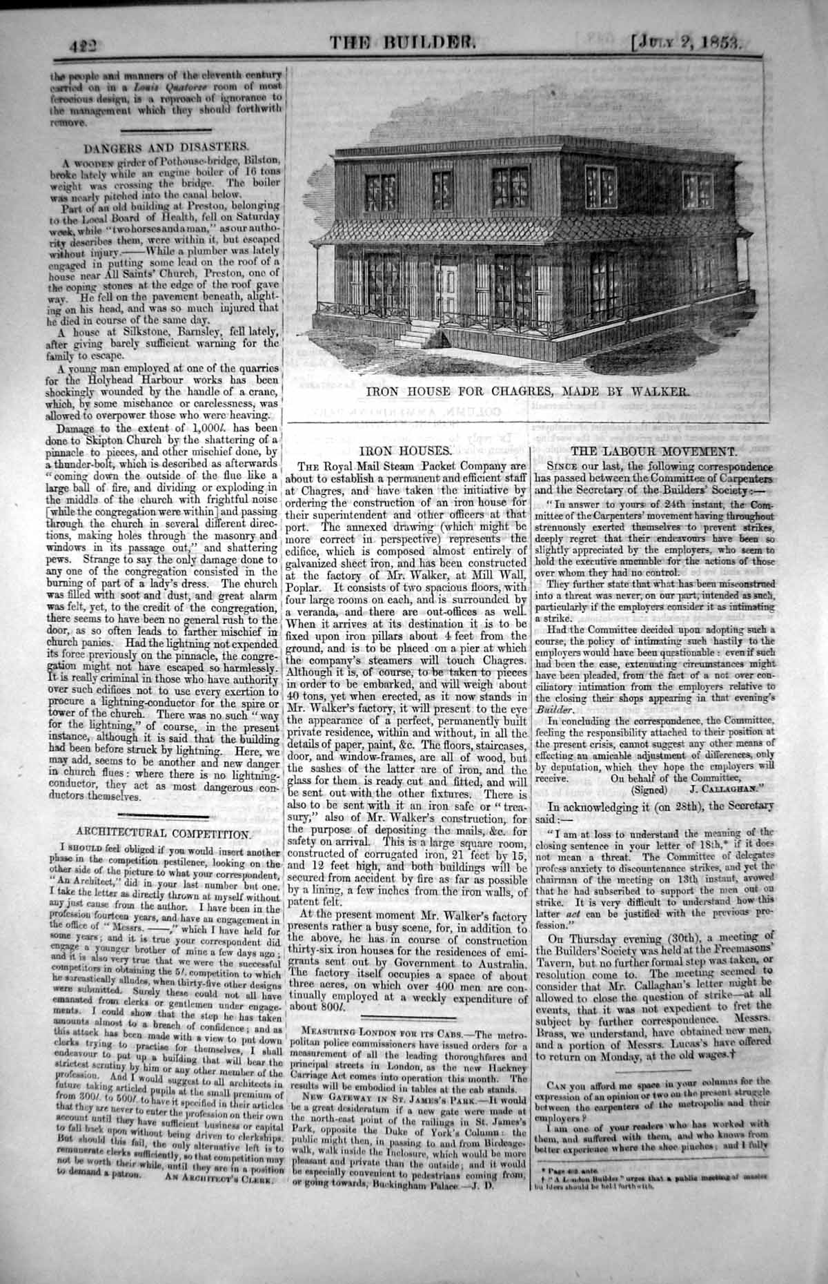 Old Iron House For Chagres Made Walker Steam Packet Company Royal Mai