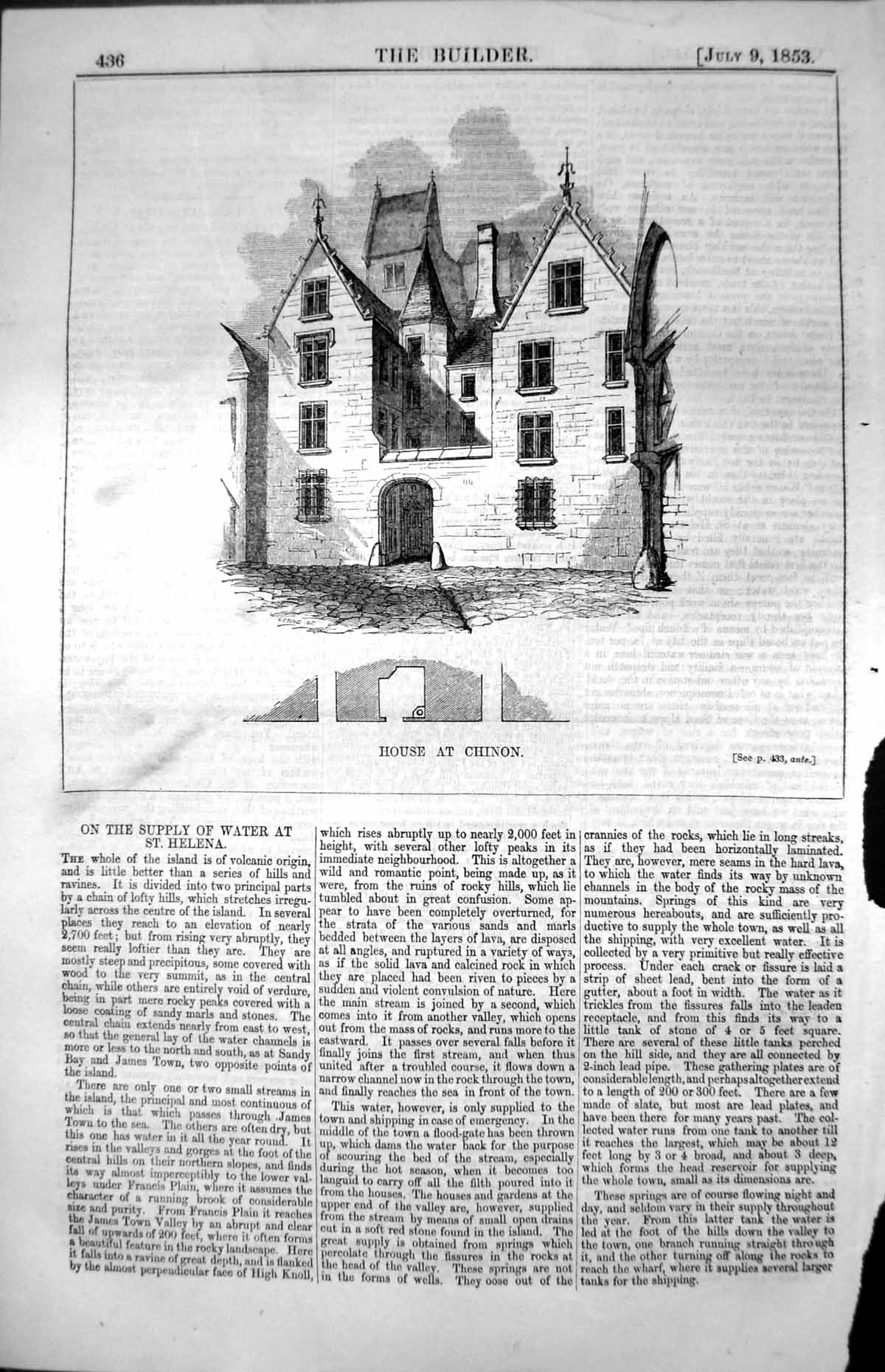 Old Clutton Domestic Arhitecture France House Chinon Stone Built 1853 Victorian