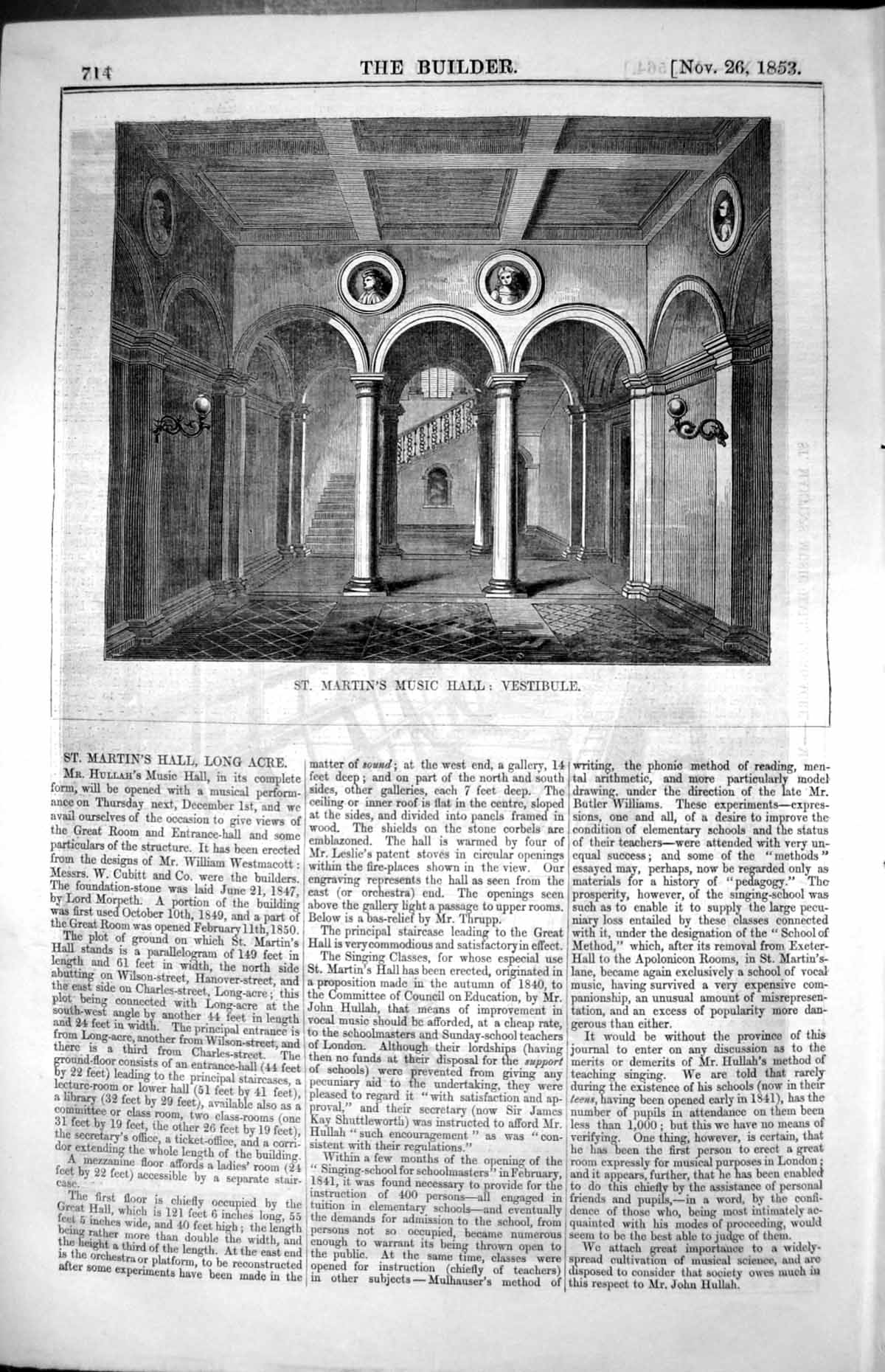 Old St. Martin'S Music Hall Long Acre Vestibule Columns Staircase 185 Victorian