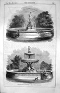 Old Fountains At Osborne Architect Mr. L. Gruner Dolphins Statues 185 Victorian