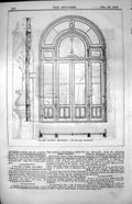 Antique Old Print Glazed Screen Brussels M. Beyaert Architect Elevation 1853