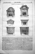 Antique Old Print Doorways London Norfolk St Strand College Hill Serles 1854