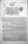 Antique Old Print Chancel Screen Church Chapel-Le-Ferne Dover Folkestone 1854