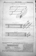 Antique Old Print Construction French Fire ProFloors System Vaux Thuasne 1854