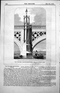 Old Proposed Westminster Bridge Pier Centre Arch Thos Page Engineer 1854 19th