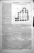 Old Print Plan St Jamess Church Plymouth Two Naves Tower J St Aubyn 1854 19th