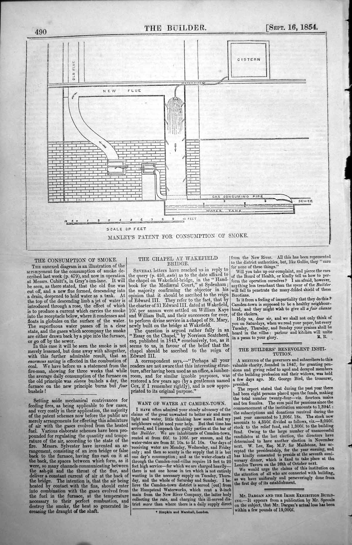 Old Manleys Patent Consumption Smoke Messrs Cubitts Grays Inn Lane 1854 19th