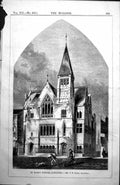 Antique Print St Marks Schools Liverpool Exterior T D Barry Architect 1854 19th