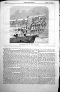 Antique Old Print Carved Ship Time King CharlesRarely Seen Present 1854
