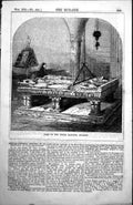 Original Old Antique Print Tomb Three Martyrs Picardy Woman Praying 1854 19th