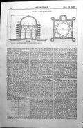 Original Old Antique Print Gol Goomuz Beejapore Plan Architecture 1855 Builder