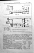 Old Plan Exeter Diocescan Training College Architecture 1855 Builder Victorian