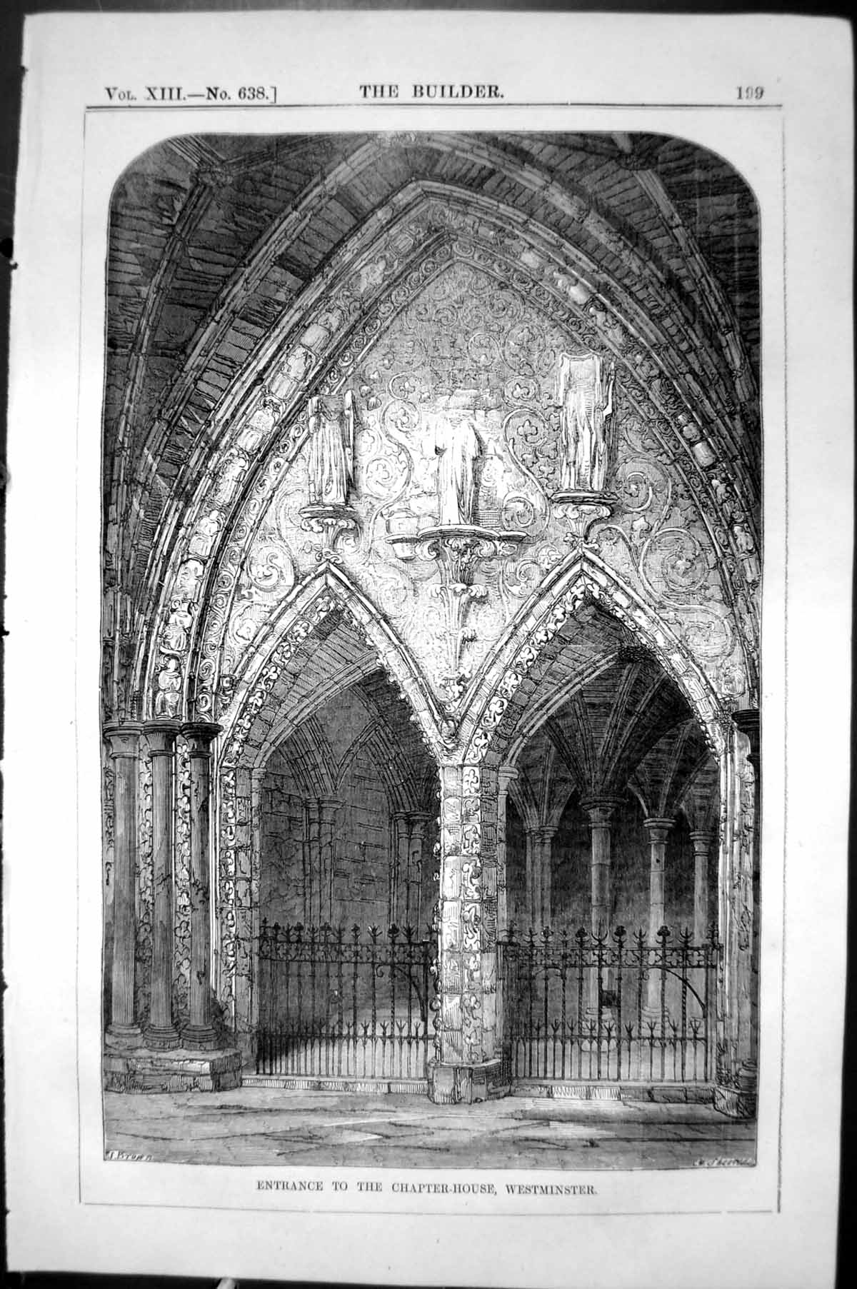 Old Entrance Chapter House Westminster London Architecture 1855 Build Victorian