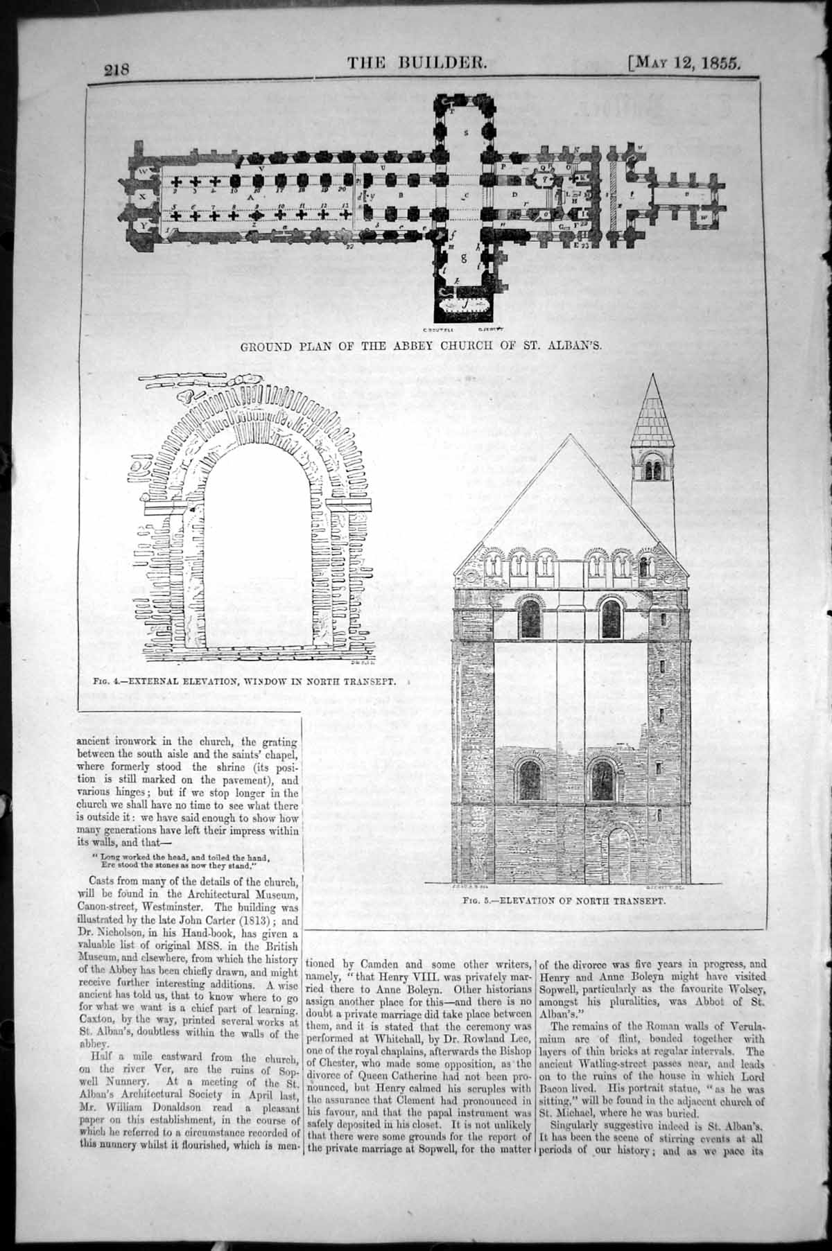 Old Ground Plan Abbey Church St. Alban'S Transept Window Architecture