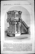 Antique Print Pulpit Regent'S Park Chapel London Architecture 1855 Builder 19th