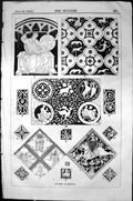 Original Old Antique Print Incised Pavements Patterns Decorations 1855 Builder