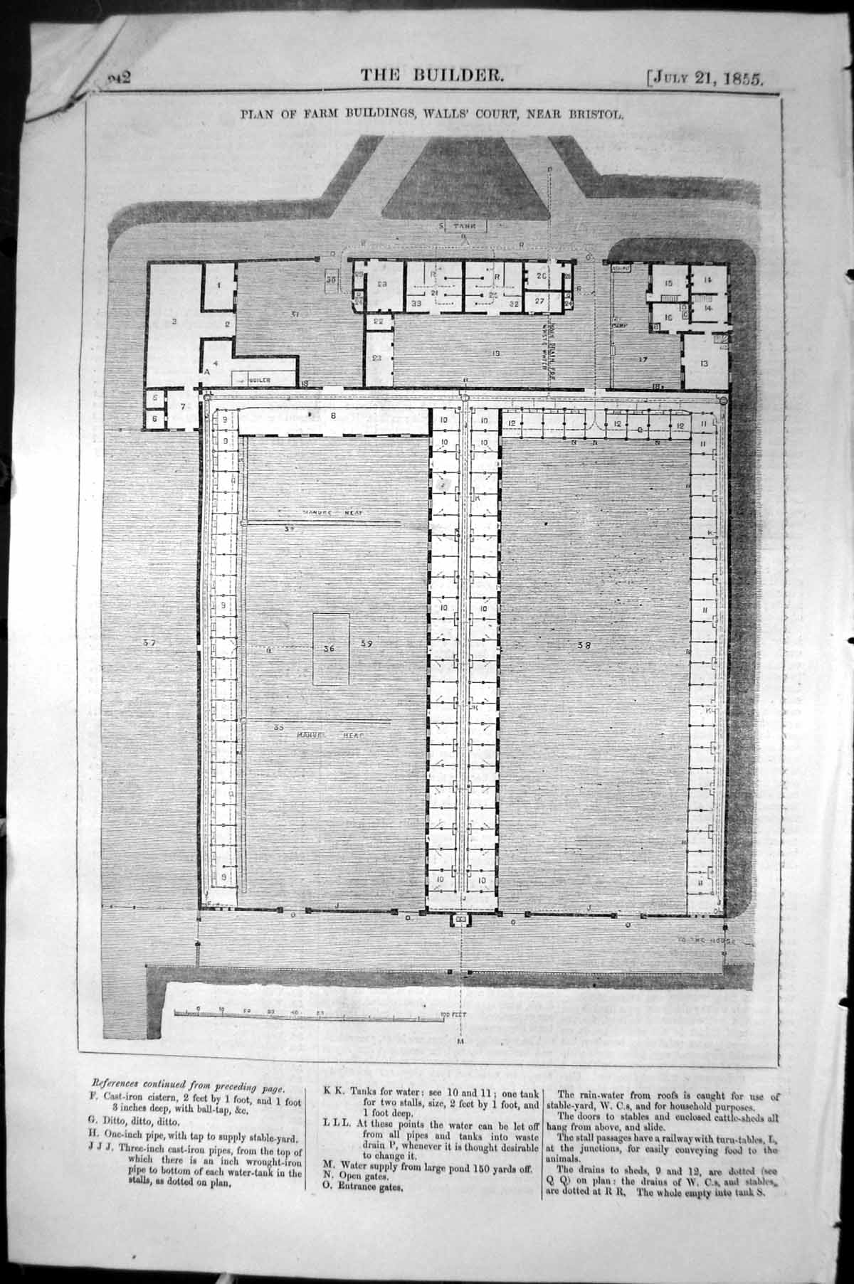 Old Plan Farm Buildings Walls Court Bristol Architecture 1855 Builder Victorian