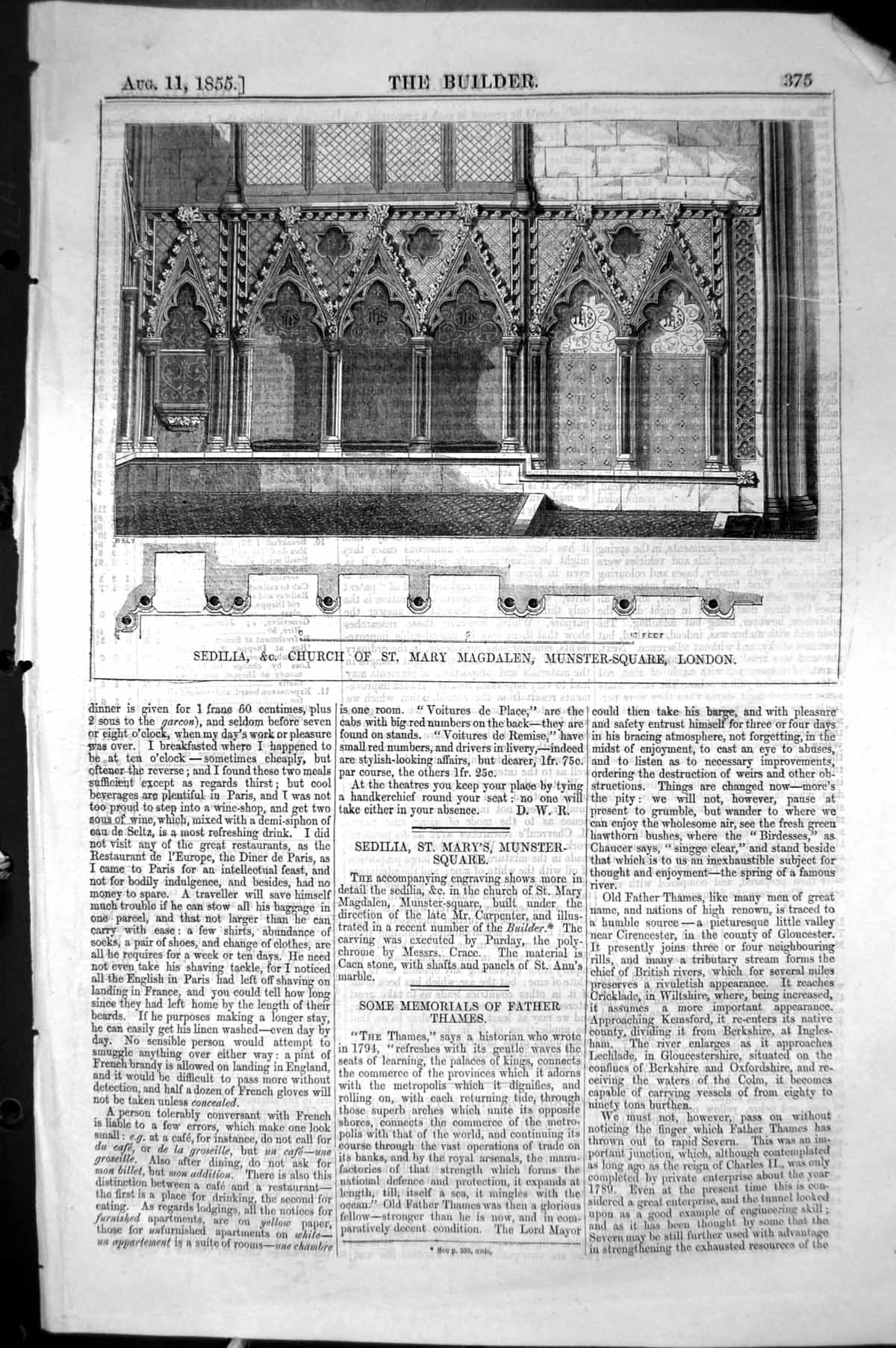 Old Sedilia Church St. Mary Magdalen Munster Square London Architectu
