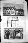 Old Print Buildings Shops Audley Cheshire White Architecture 1855 Builder 19th