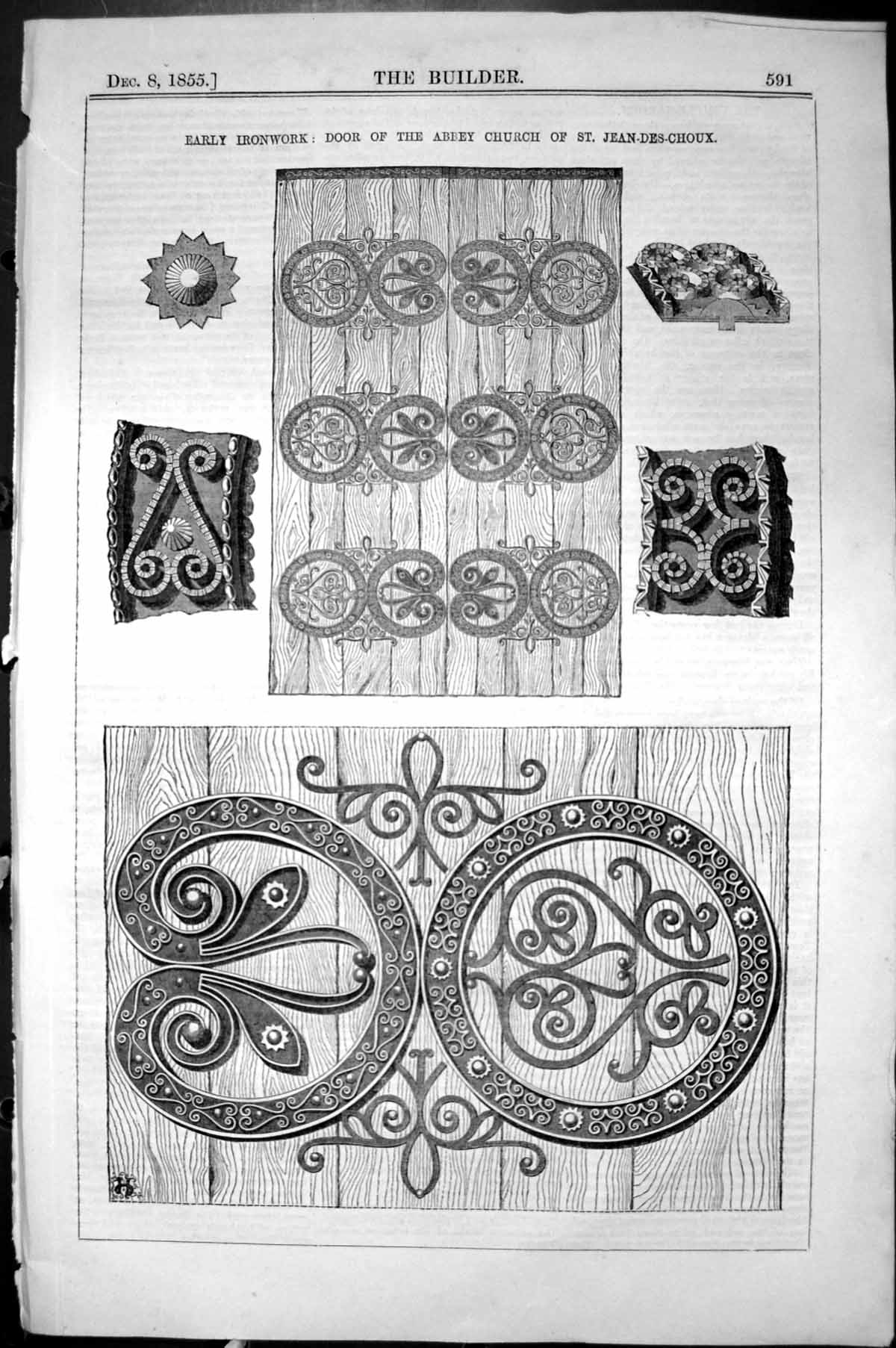Old Early Ironwork Door Abbey Church St. Jean-Des-Choux 1855 Builder Victorian