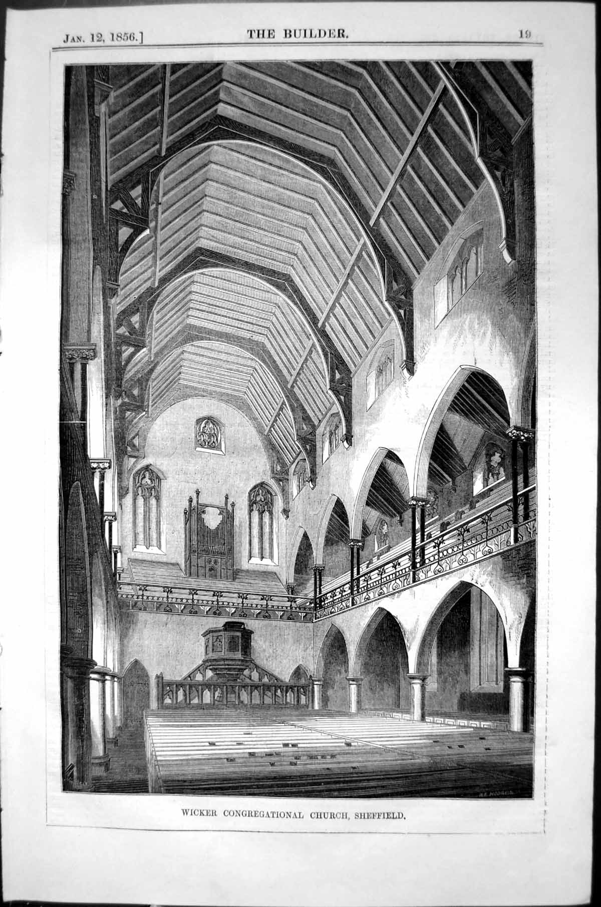 Old Wicker Congregational Church Sheffield Architecture 1856 Builder Victorian
