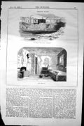 Original Old Antique Print Pleasant Places Potteries Architecture 1856 Builder