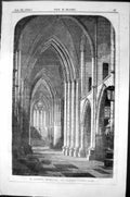 Antique Old Print St. Saviour'S Southwark Transept Architecture 1856 Builder