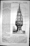 Antique Print Font Cover Church St. Mary Redcliff Architecture 1856 Builder