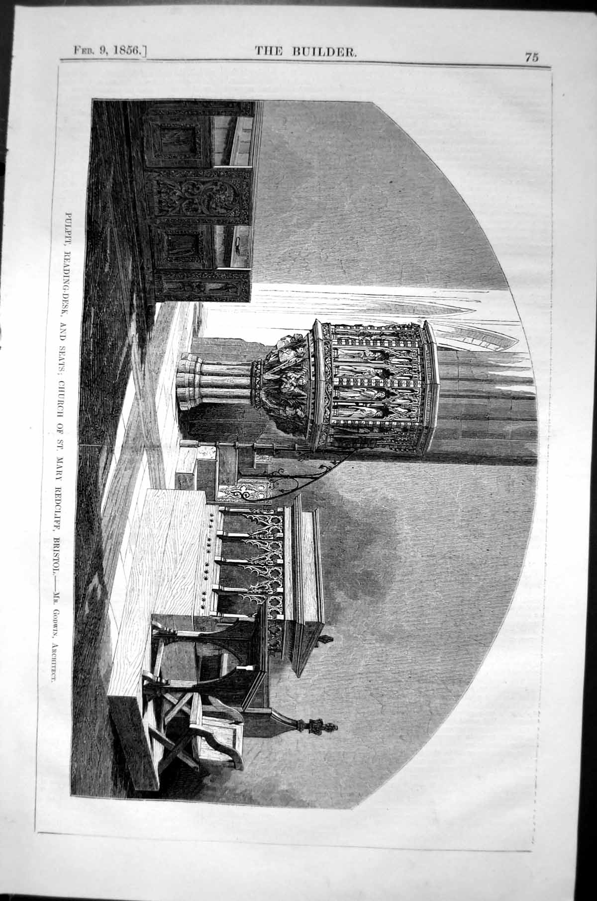 Old Pulpit Reading Desk Seats Church Mary Redcliff Bristol Godwin Arc