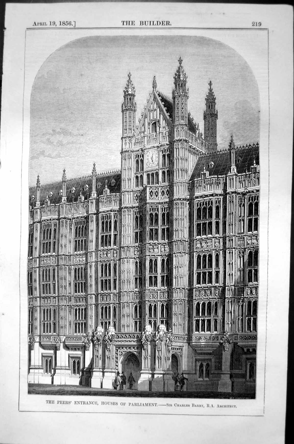 Old Peers Entrance Houses Parliament Charles Barry Architecture 1856 Victorian